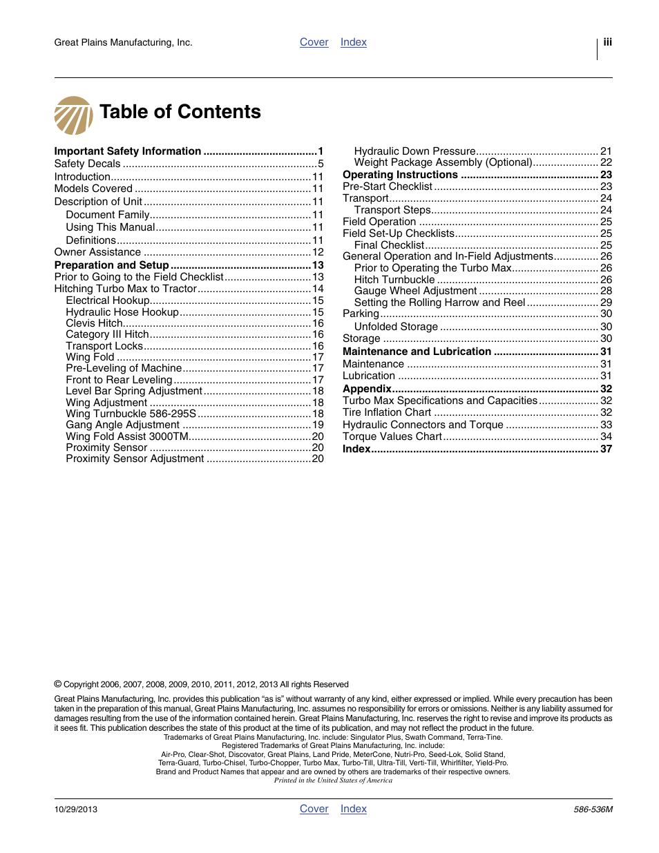 Great Plains 3000TM Operator Manual User Manual | Page 3 / 44