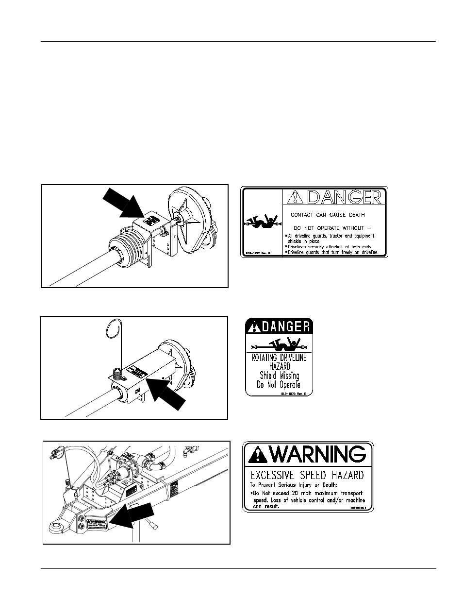 187c, 188c, 142c | Safety decals, Rotating driveline keep away | Great Plains TS1000 Operator Manual User Manual | Page 7 / 37