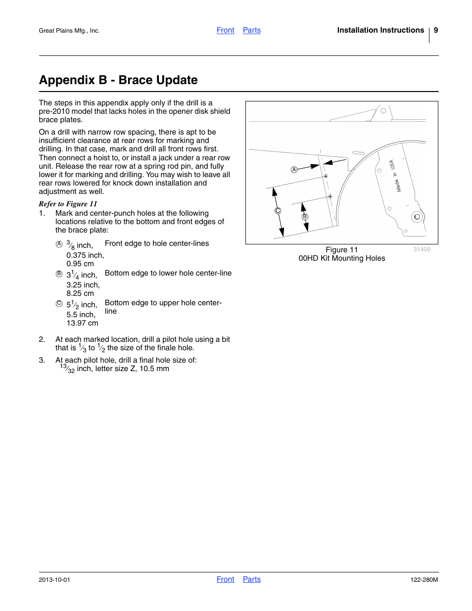 Appendix b - brace update | Great Plains CTA4000HD Assembly Instructions User Manual | Page 9 / 10