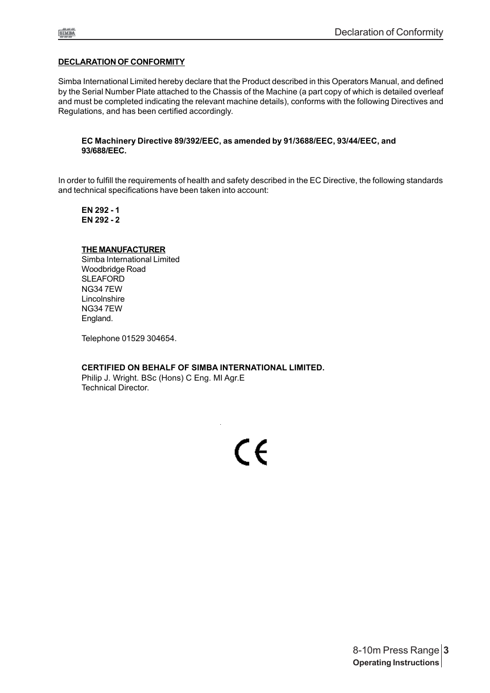 Great Plains 8-10m Press Range SN 12653-12671 Operator Manual User Manual | Page 3 / 44