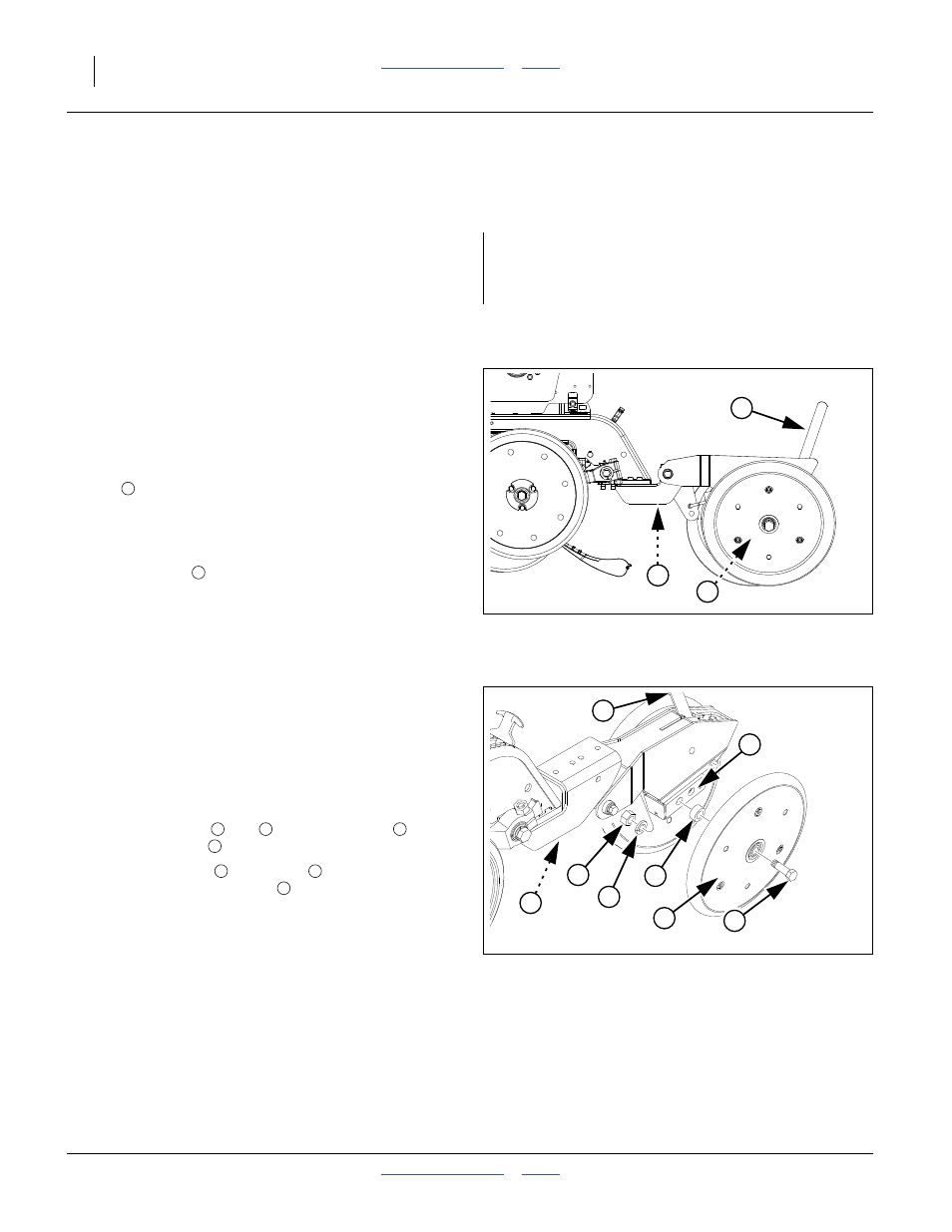Press wheel adjustment, Press wheel down pressure, Press wheel stagger | Press wheel down pressure press wheel stagger | Great Plains YP825A3P Operator Manual User Manual | Page 66 / 128