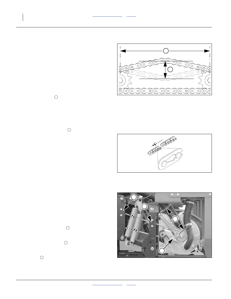 Chain maintenance, Chain slack, Chain clips | Meter drive chain | Great Plains YP825A3P Operator Manual User Manual | Page 86 / 128