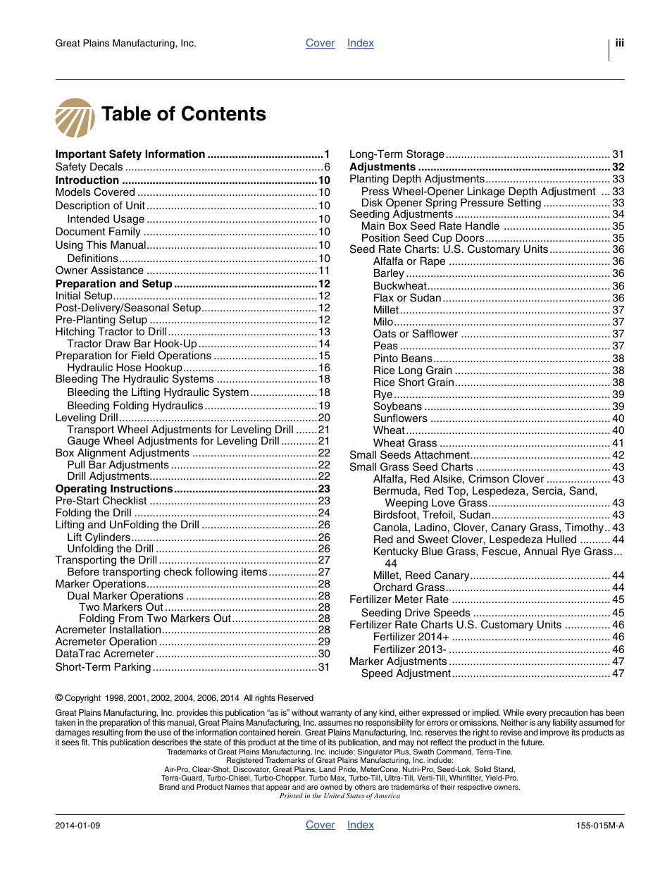 Great Plains 2SF30 Operator Manual User Manual | Page 3 / 90