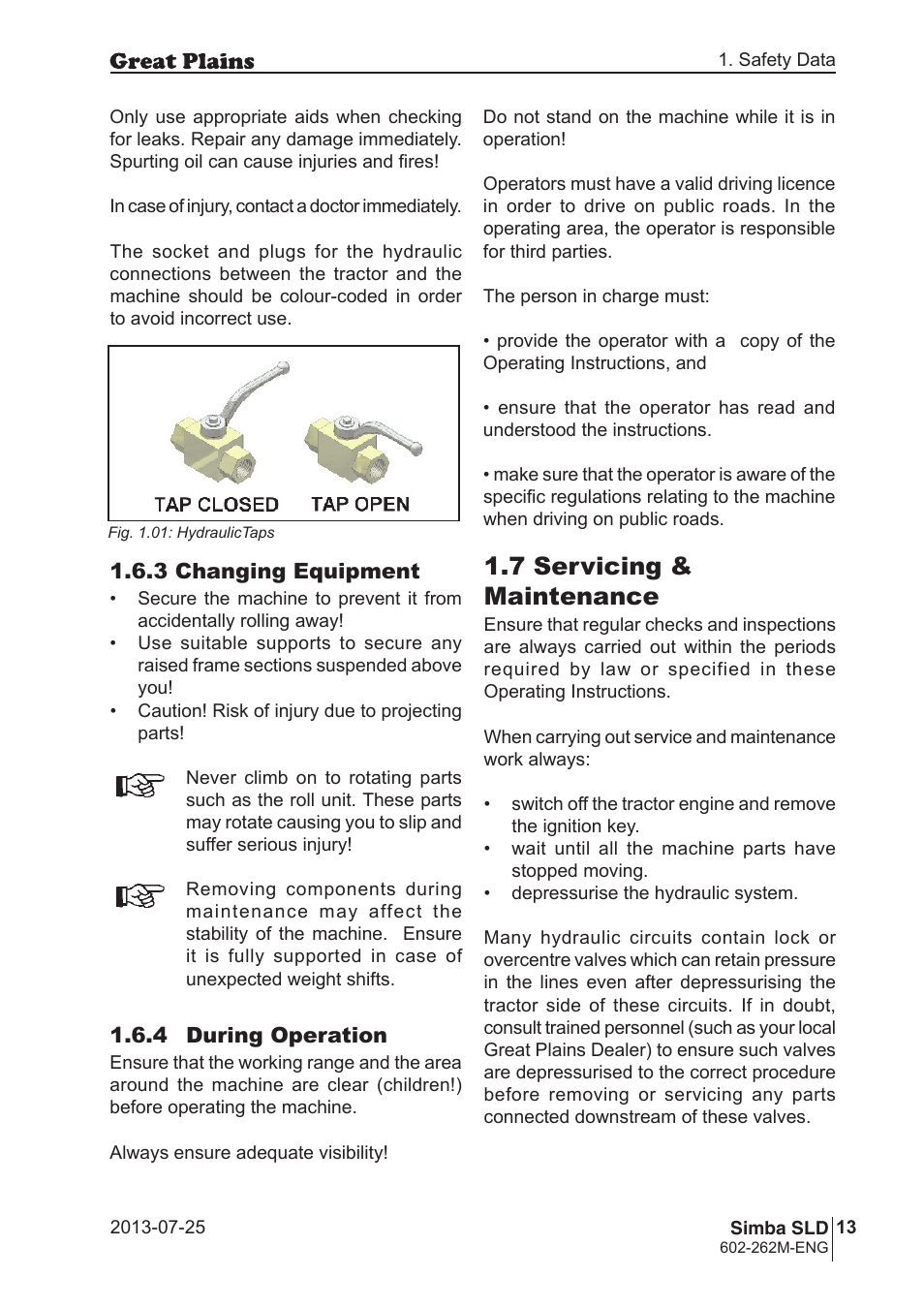 7 servicing & maintenance | Great Plains SLD350 Operator Manual User Manual | Page 13 / 40