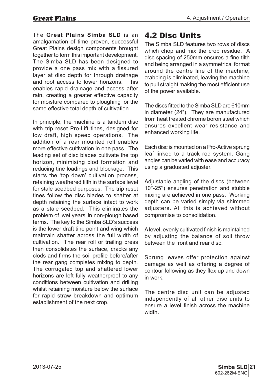 2 disc units | Great Plains SLD350 Operator Manual User Manual | Page 21 / 40