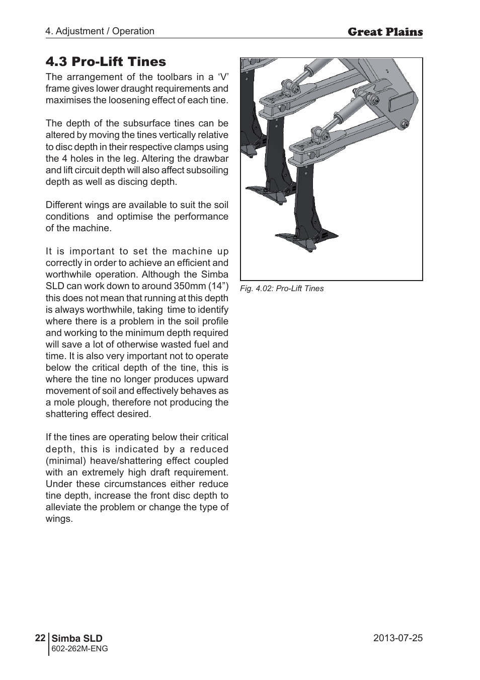 3 pro-lift tines | Great Plains SLD350 Operator Manual User Manual | Page 22 / 40