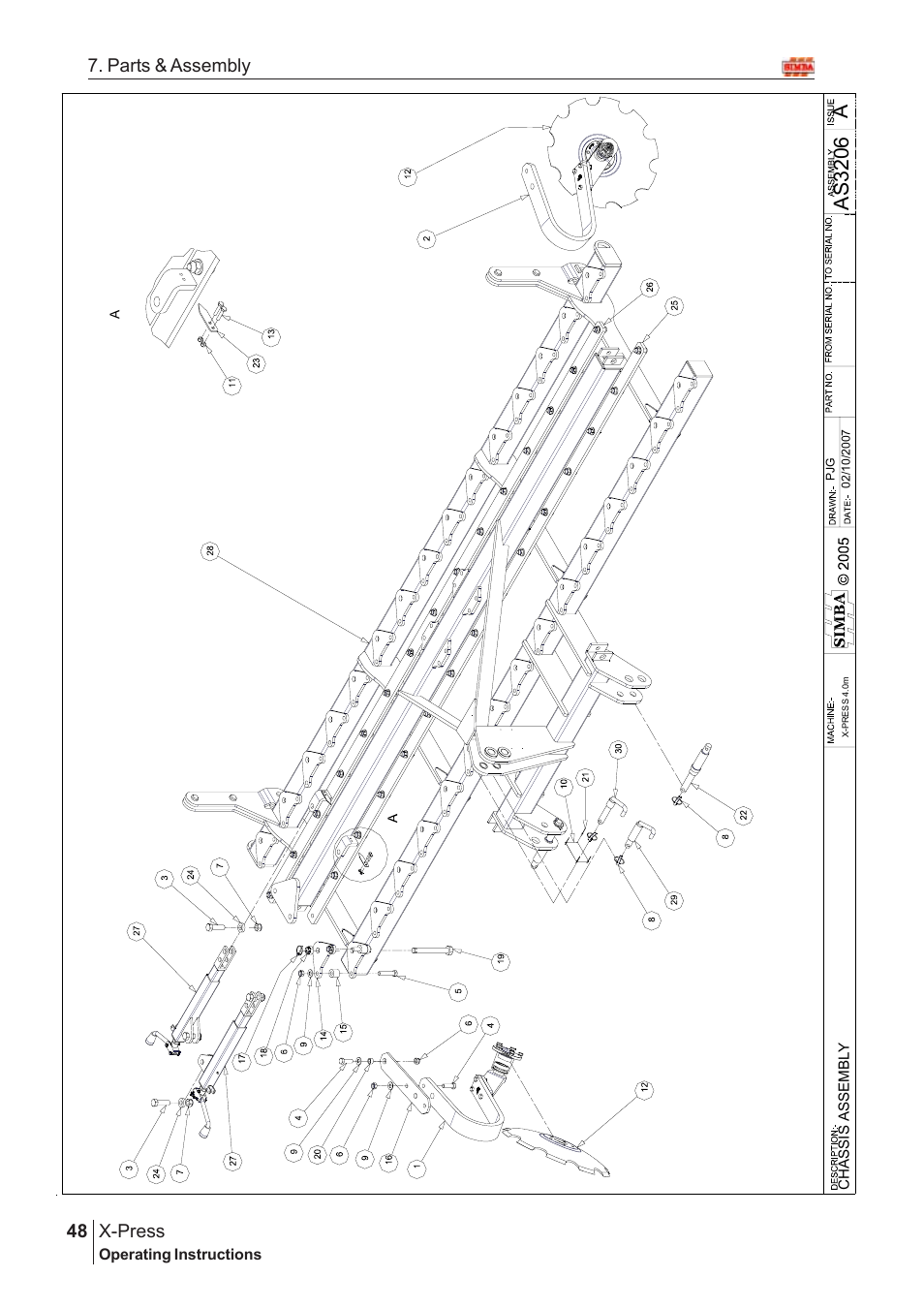 Aas 3206, X-press, 48 7. parts & assembly | Great Plains X-PresS 2008 Assembly Instructions User Manual | Page 14 / 72