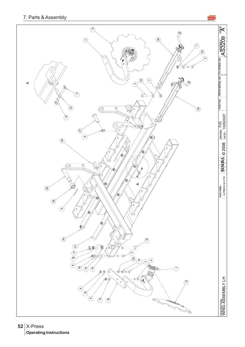 Aas 3209, X-press, 52 7. parts & assembly | Great Plains X-PresS 2008 Assembly Instructions User Manual | Page 18 / 72