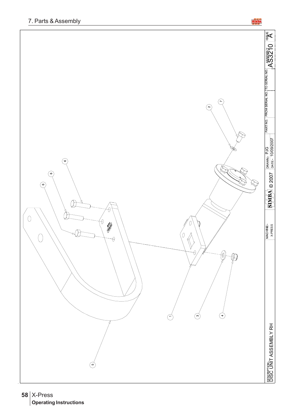 Aas 3210, X-press, 58 7. parts & assembly | Great Plains X-PresS 2008 Assembly Instructions User Manual | Page 24 / 72