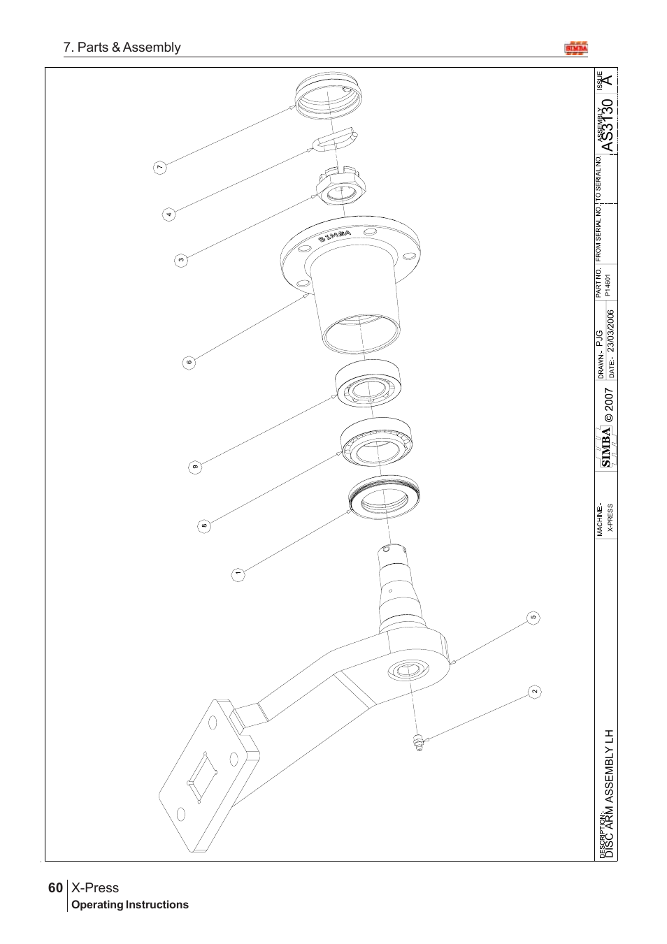 Aas 3130, X-press, 60 7. parts & assembly | Great Plains X-PresS 2008 Assembly Instructions User Manual | Page 26 / 72