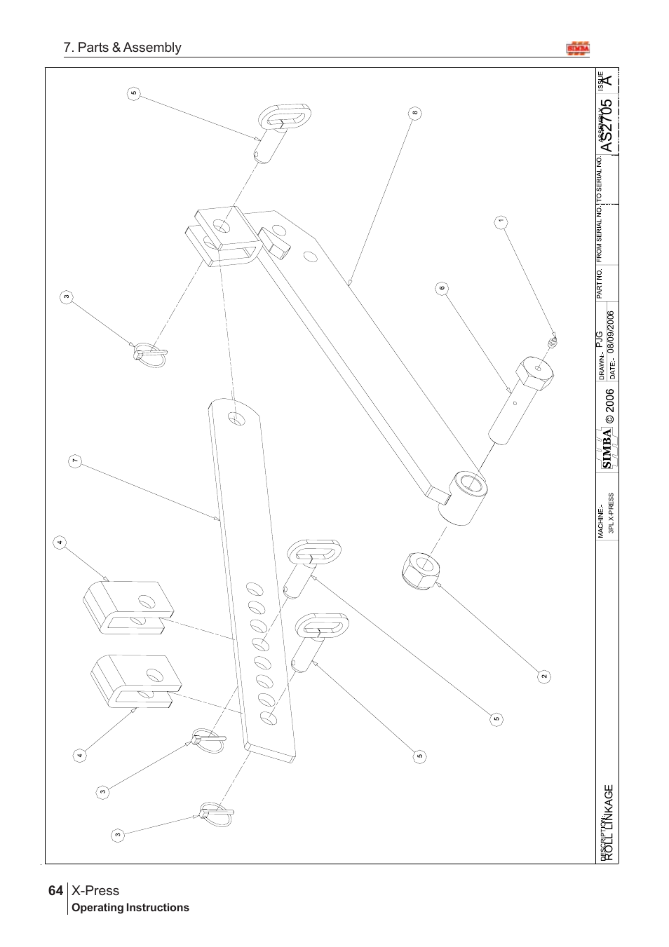 Aas 2705, X-press, 64 7. parts & assembly | Great Plains X-PresS 2008 Assembly Instructions User Manual | Page 30 / 72