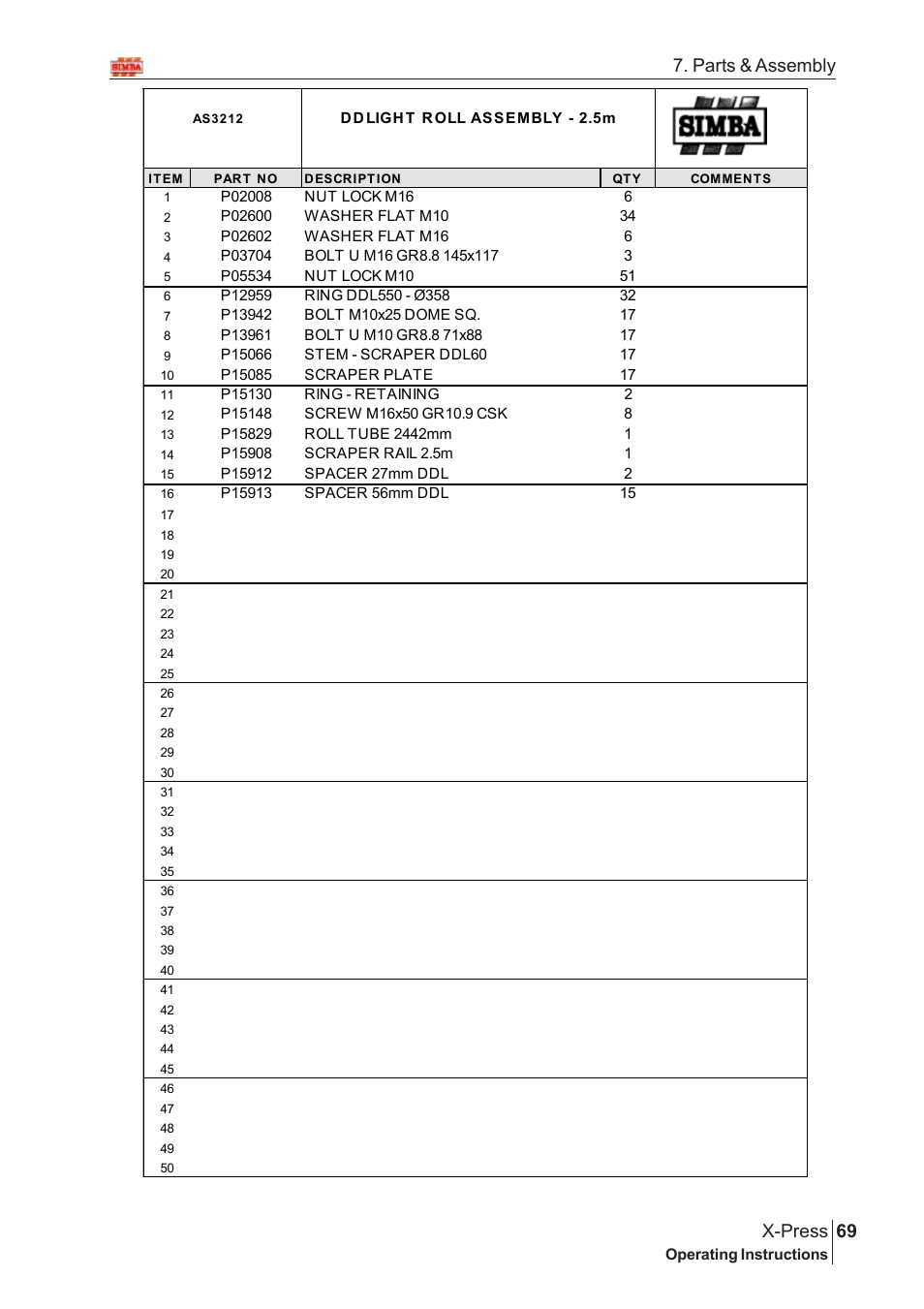69 x-press, Parts & assembly | Great Plains X-PresS 2008 Assembly Instructions User Manual | Page 35 / 72