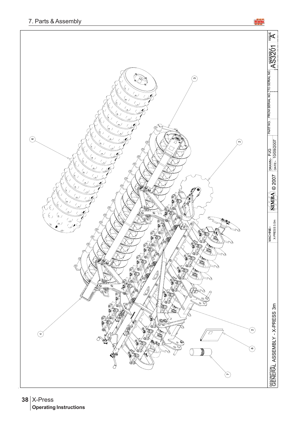 Aas 3201, X-press, 38 7. parts & assembly | Great Plains X-PresS 2008 Assembly Instructions User Manual | Page 4 / 72