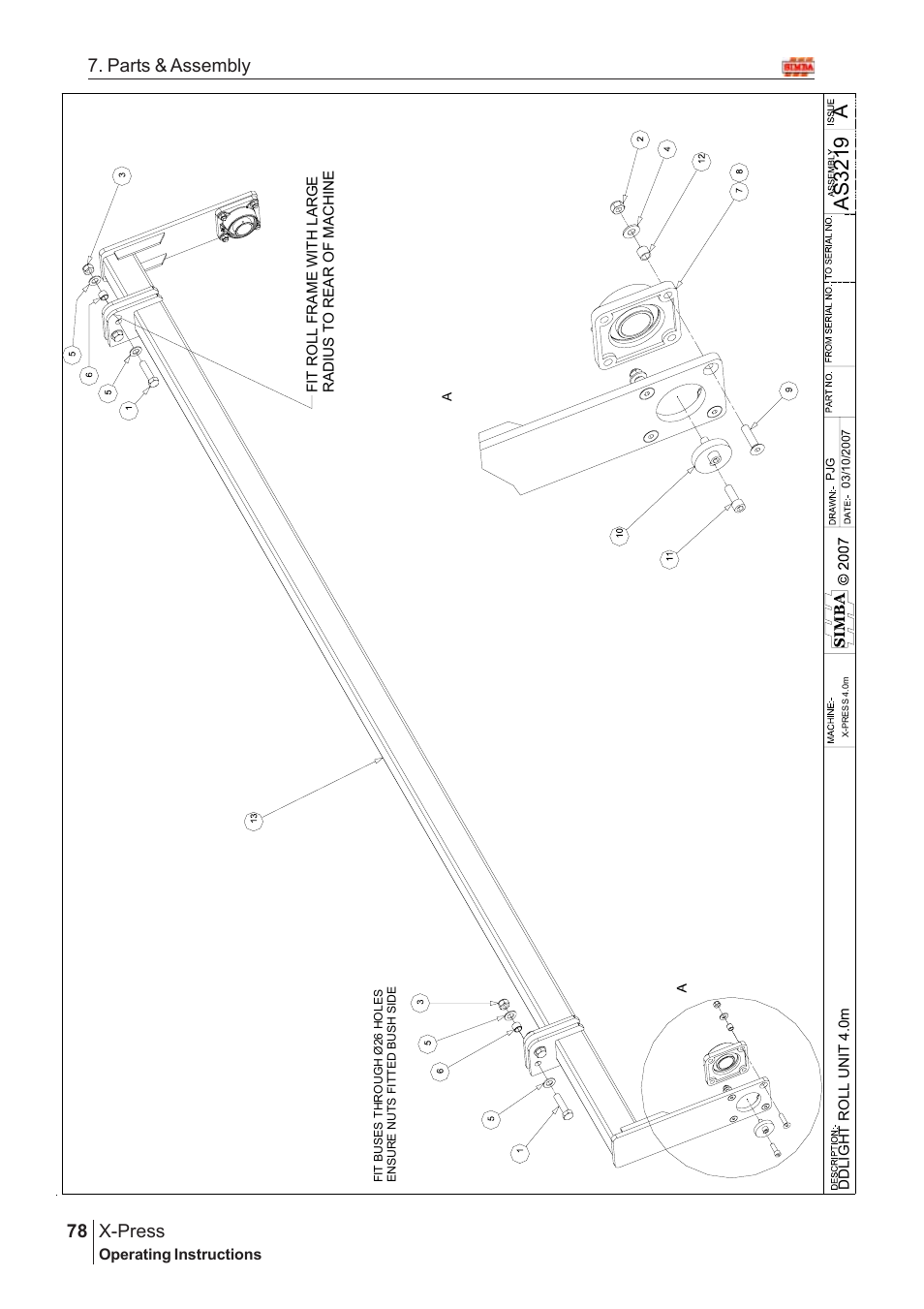 Aas 3219, X-press, 78 7. parts & assembly | Great Plains X-PresS 2008 Assembly Instructions User Manual | Page 44 / 72