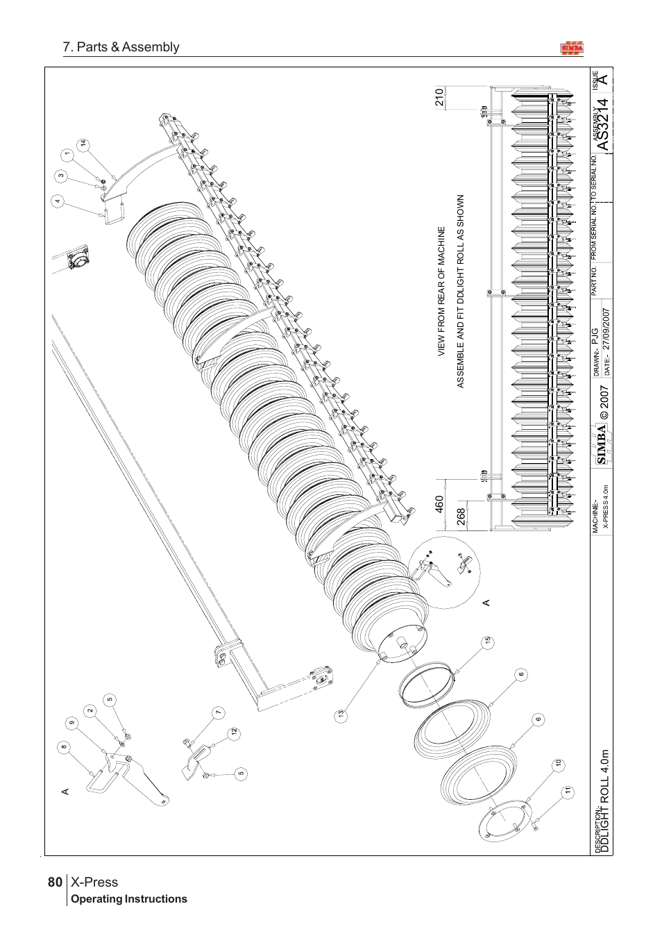 Aas 3214, X-press, 80 7. parts & assembly | Great Plains X-PresS 2008 Assembly Instructions User Manual | Page 46 / 72