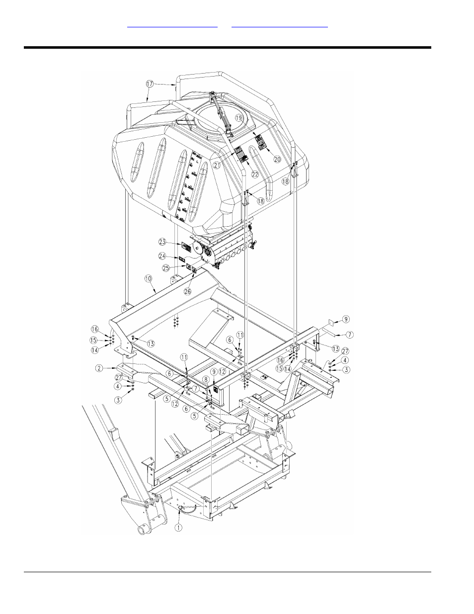 Hopper to frame | Great Plains YP1630F-1670 Parts Manual User Manual | Page 16 / 140