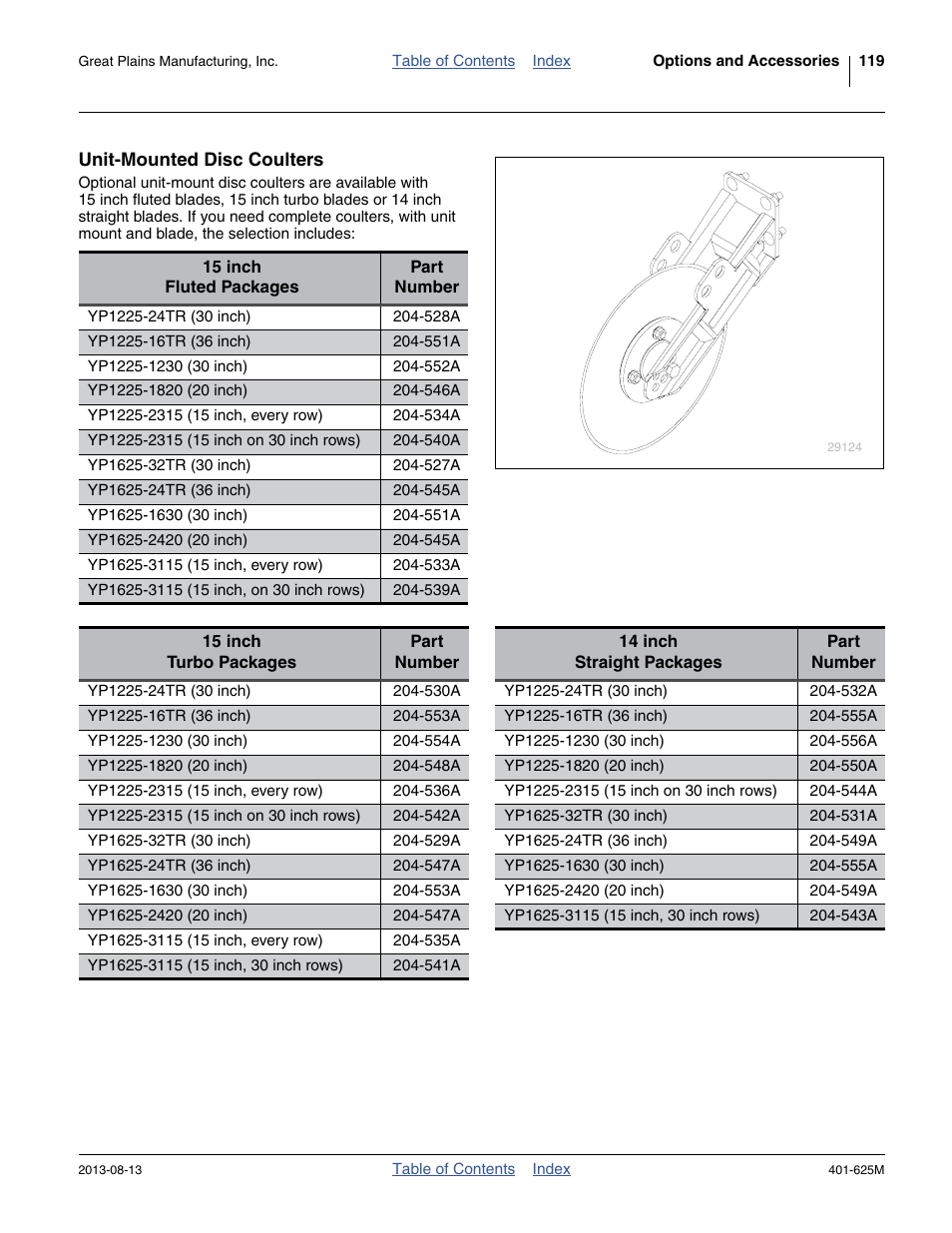 Unit-mounted disc coulters | Great Plains YP1625A Operator Manual User Manual | Page 123 / 172