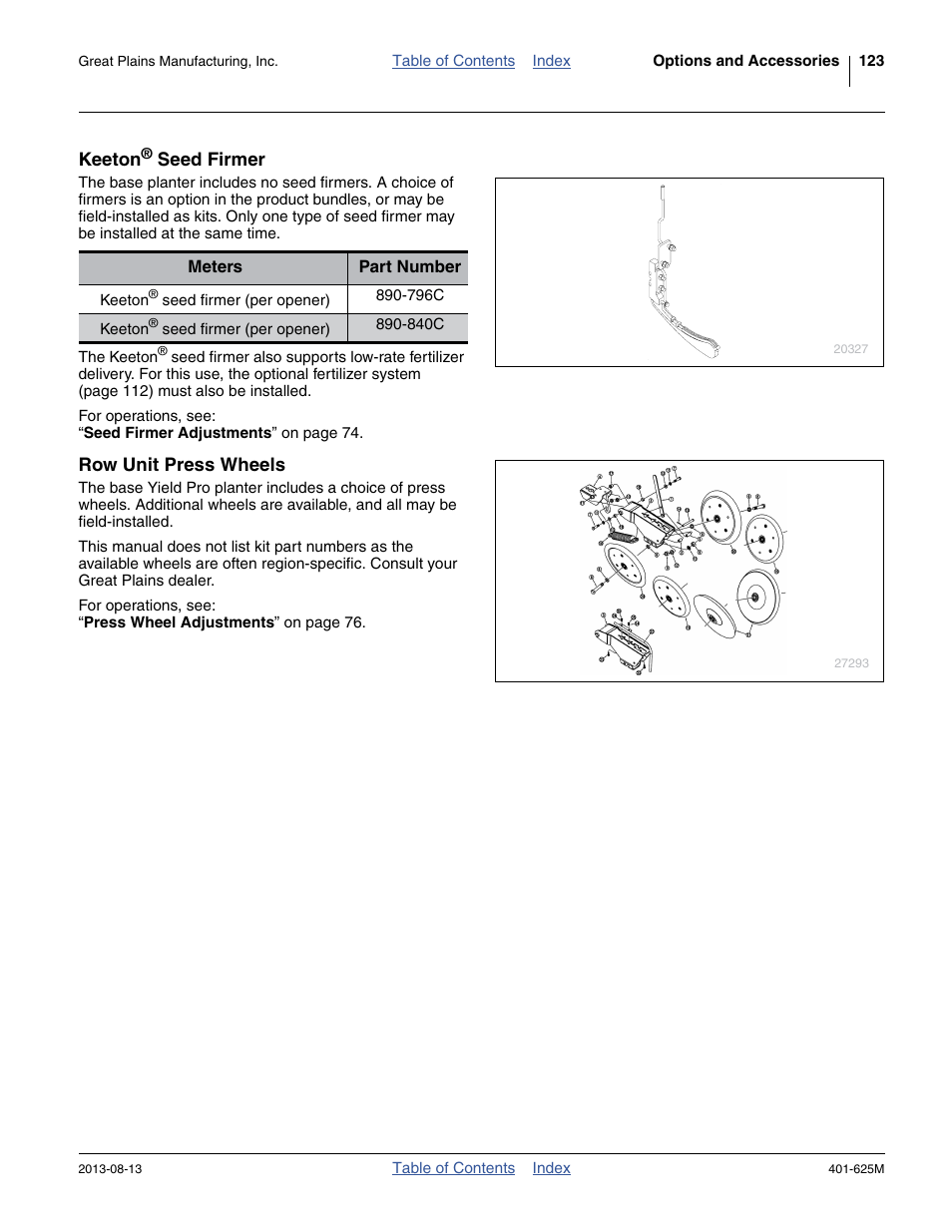Keeton® seed firmer, Row unit press wheels | Great Plains YP1625A Operator Manual User Manual | Page 127 / 172