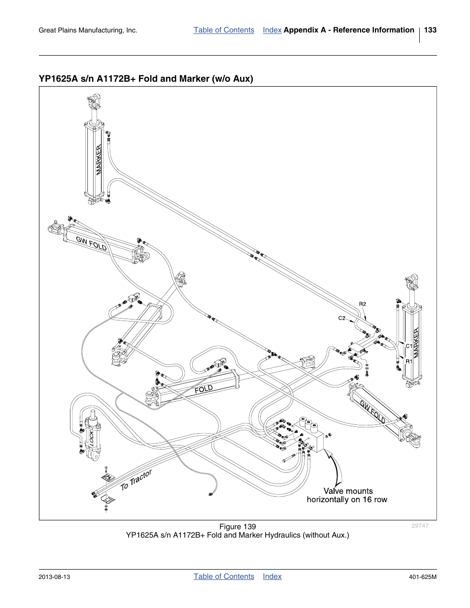 Yp1625a s/n a1172b+ fold and marker (w/o aux) | Great Plains YP1625A Operator Manual User Manual | Page 137 / 172