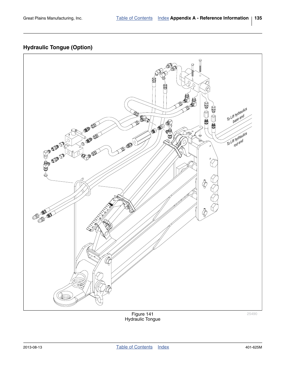 Hydraulic tongue (option) | Great Plains YP1625A Operator Manual User Manual | Page 139 / 172