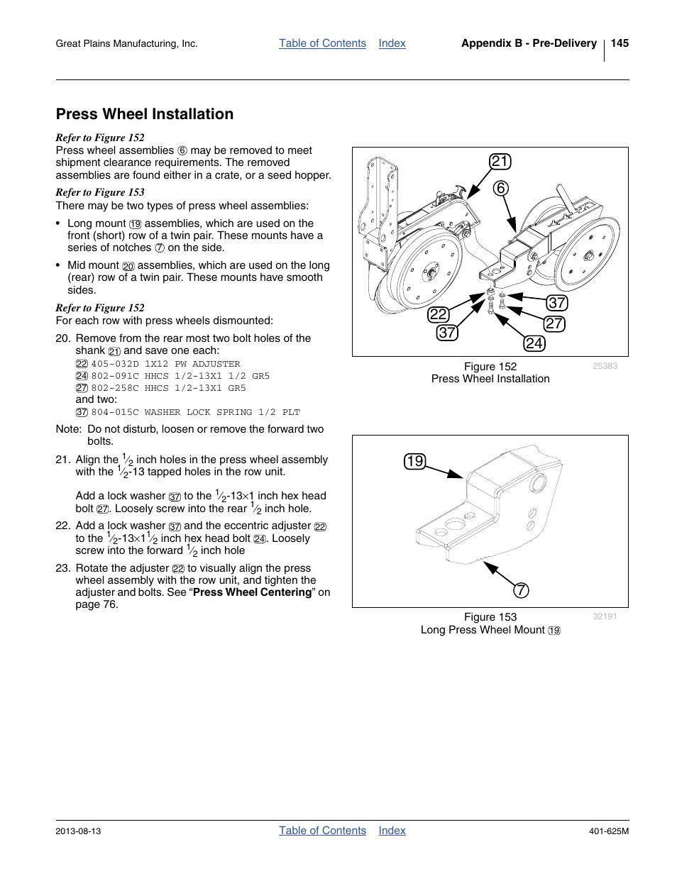 Press wheel installation | Great Plains YP1625A Operator Manual User Manual | Page 149 / 172