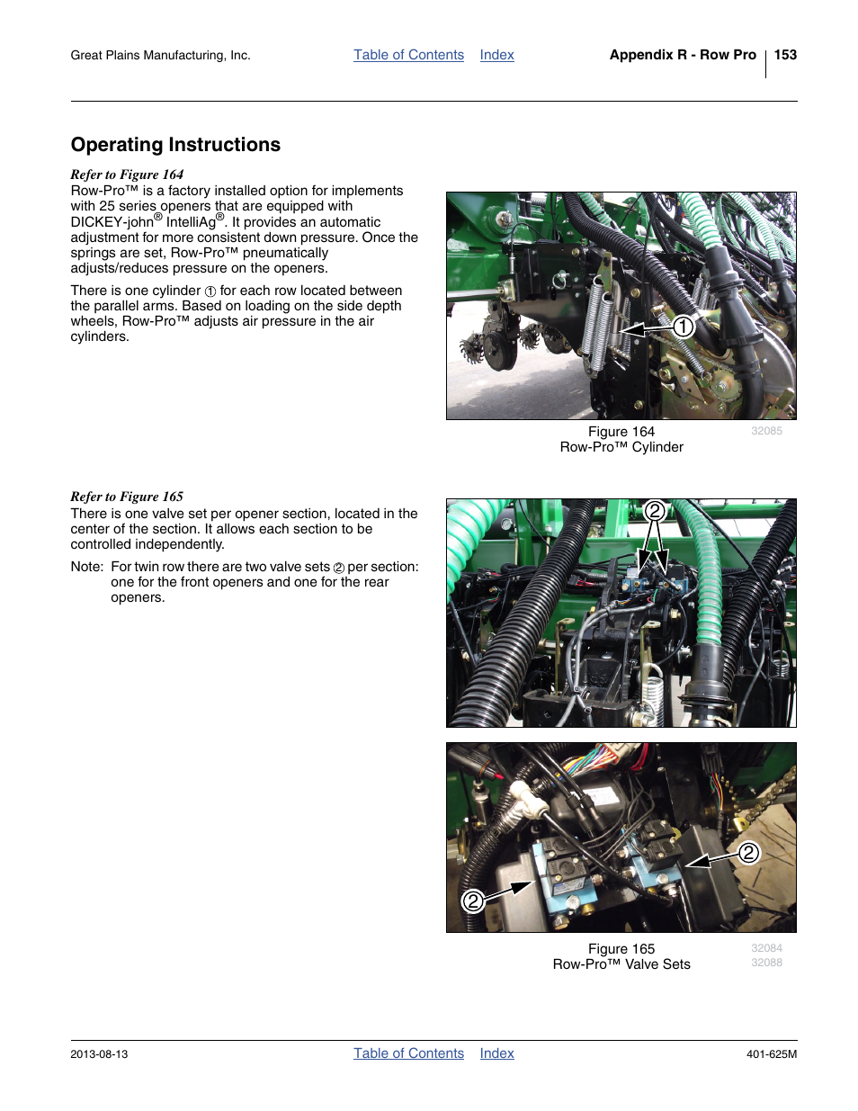 Operating instructions | Great Plains YP1625A Operator Manual User Manual | Page 157 / 172