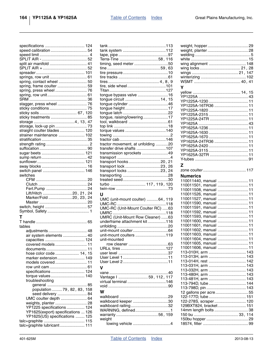 Great Plains YP1625A Operator Manual User Manual | Page 168 / 172