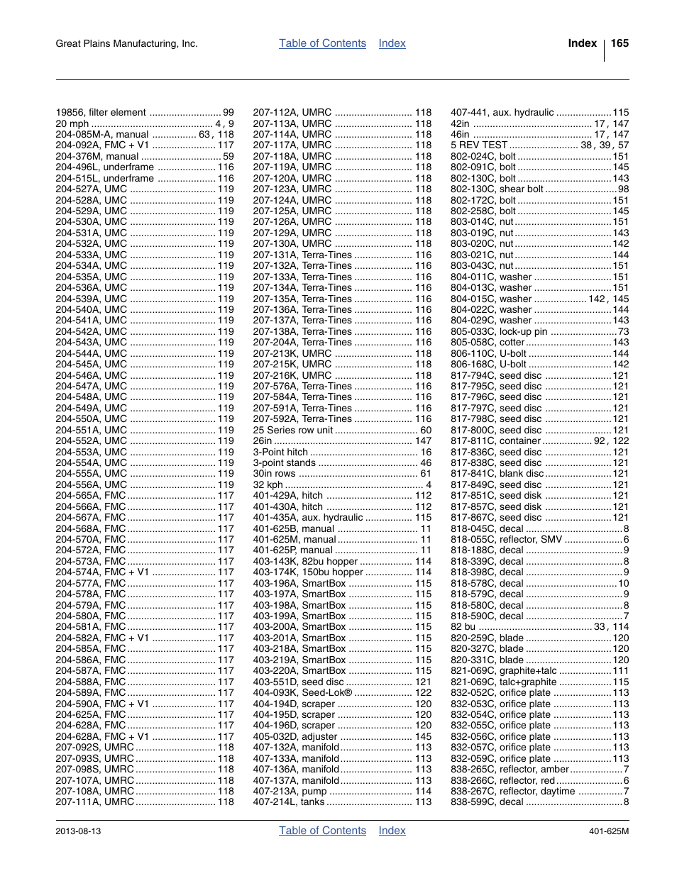 Great Plains YP1625A Operator Manual User Manual | Page 169 / 172