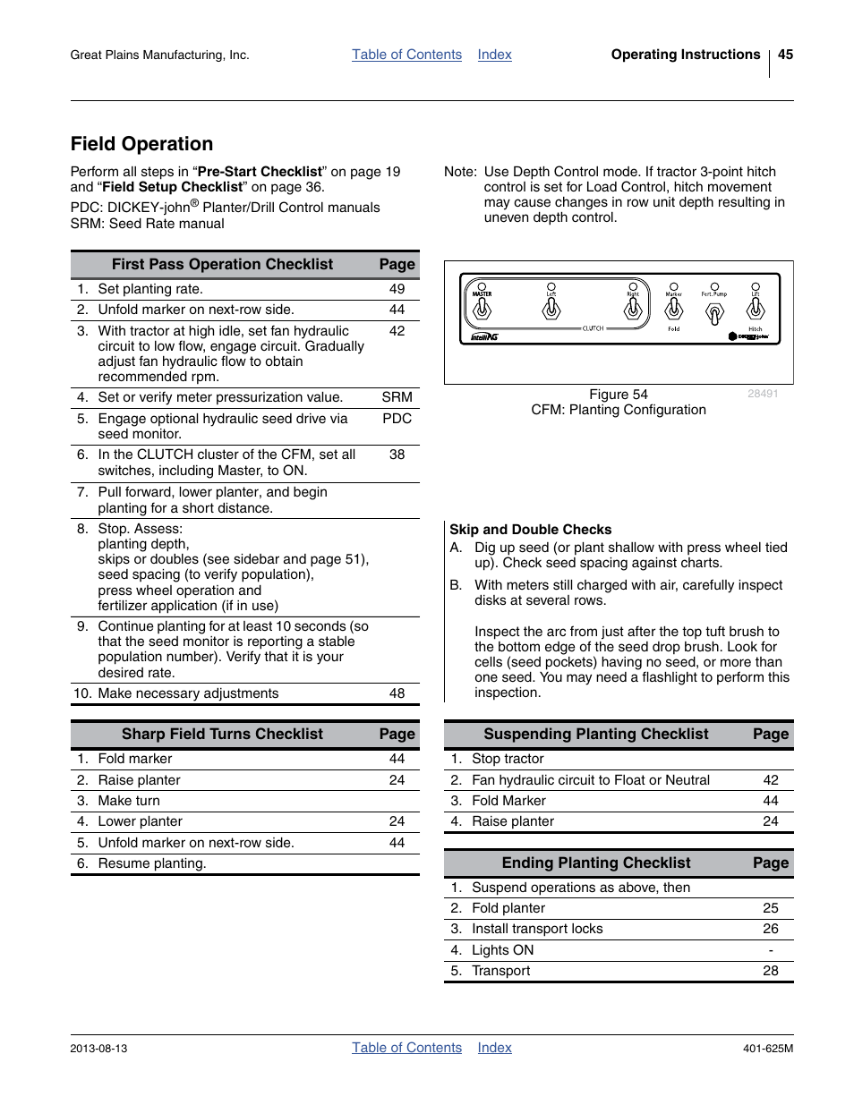 Field operation, Skip and double checks | Great Plains YP1625A Operator Manual User Manual | Page 49 / 172