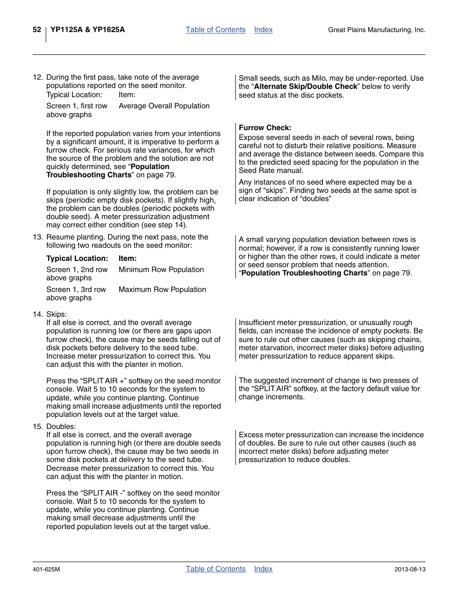 Furrow check | Great Plains YP1625A Operator Manual User Manual | Page 56 / 172