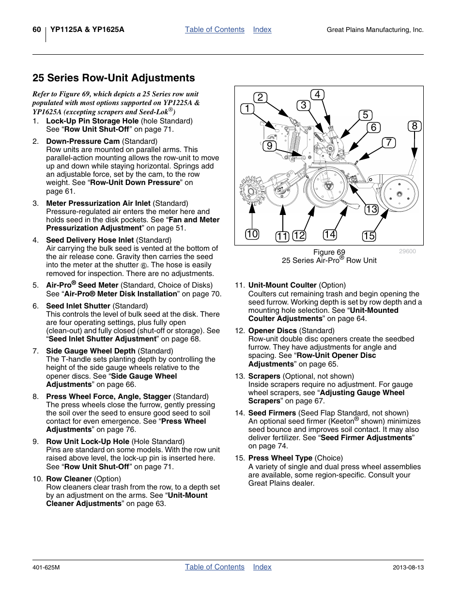 25 series row-unit adjustments | Great Plains YP1625A Operator Manual User Manual | Page 64 / 172
