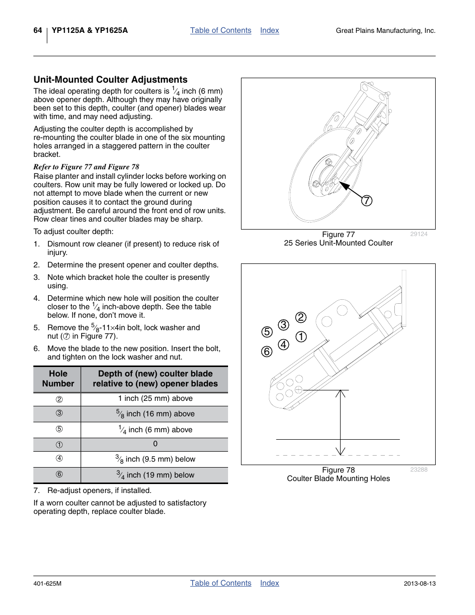 Unit-mounted coulter adjustments | Great Plains YP1625A Operator Manual User Manual | Page 68 / 172