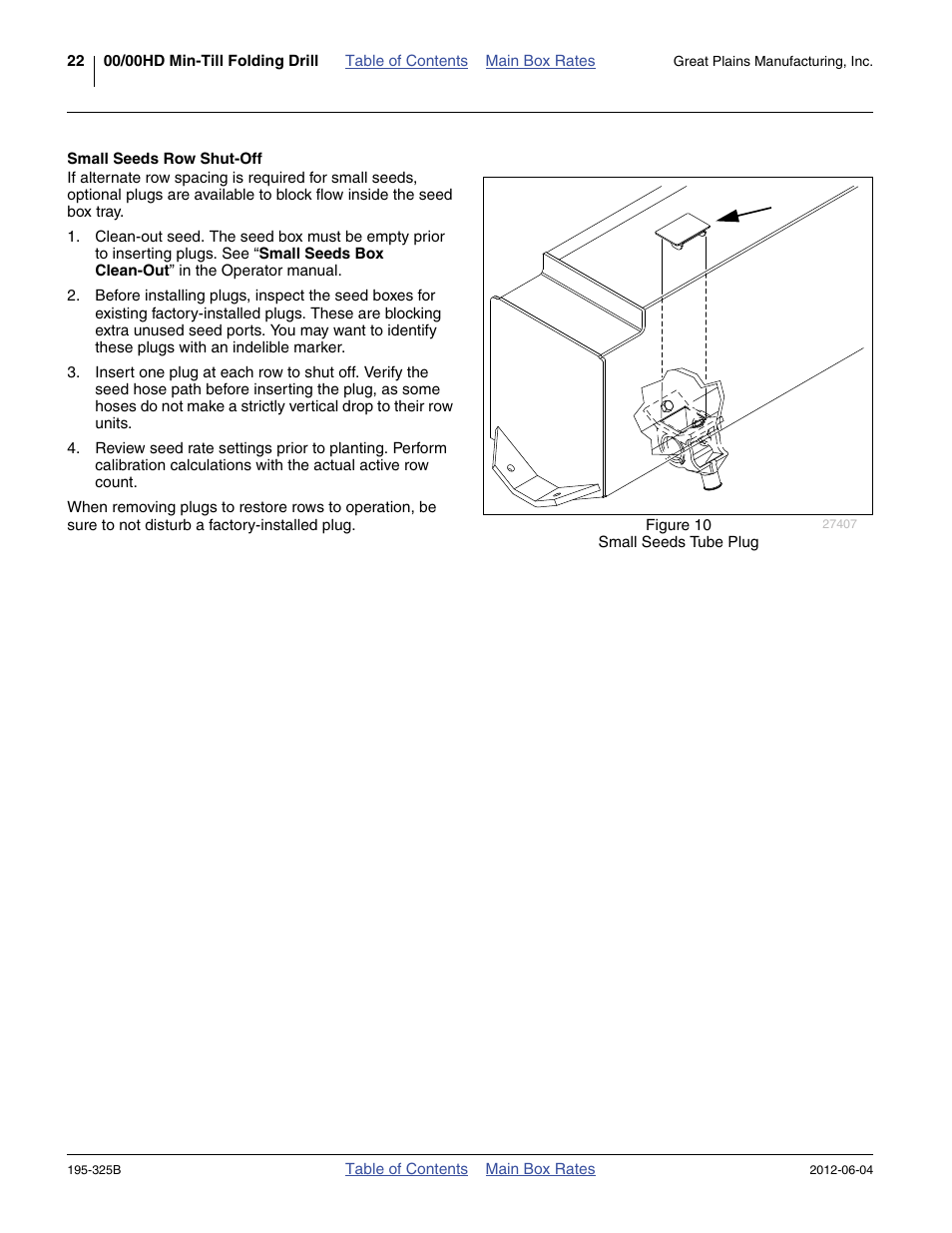 Small seeds row shut-off | Great Plains 3S-5000HDF Material Rate User Manual | Page 24 / 36