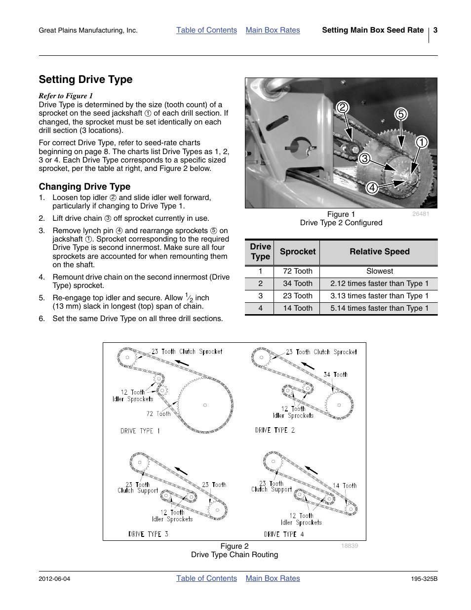 Setting drive type, Changing drive type | Great Plains 3S-5000HDF Material Rate User Manual | Page 5 / 36