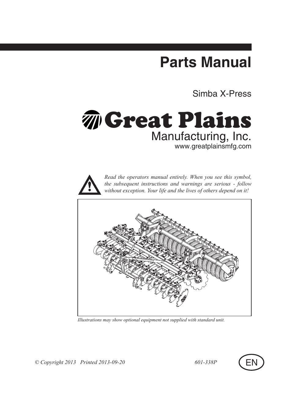 Great Plains Simba X-Press Parts Manual User Manual | 48 pages