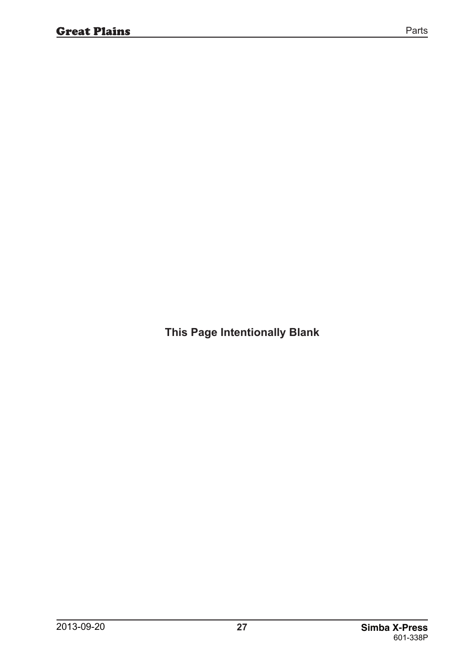 Great Plains Simba X-Press Parts Manual User Manual | Page 27 / 48