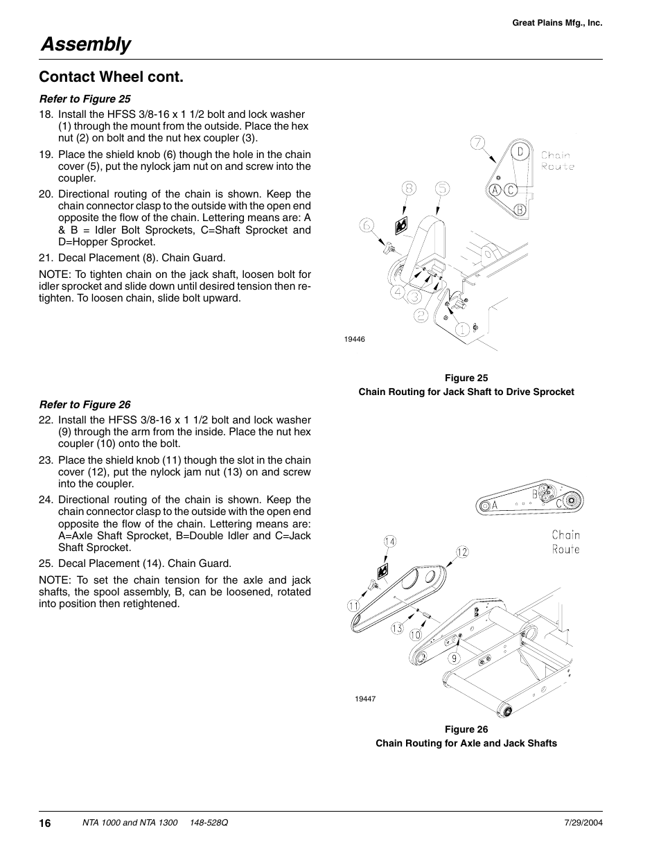 Assembly, Contact wheel cont | Great Plains NTA1300 Predelivery Manual User Manual | Page 18 / 37