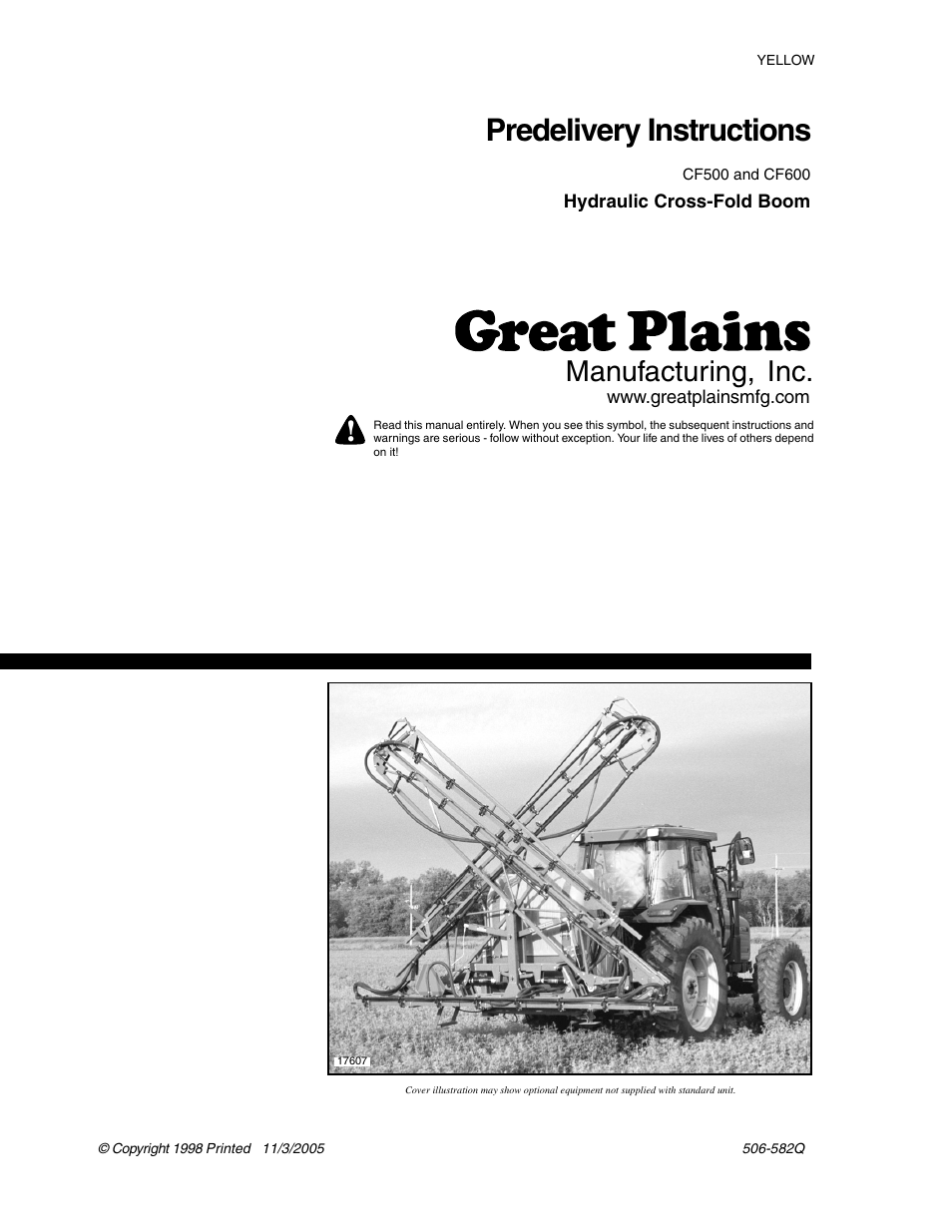 Great Plains CF600 Predelivery Manual User Manual | 18 pages