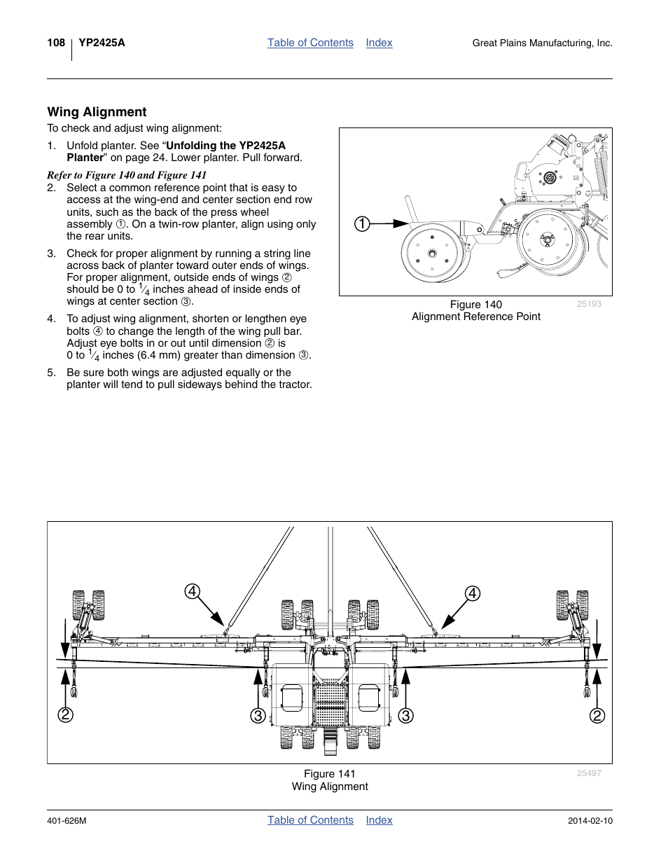Wing alignment | Great Plains YP2425A Operator Manual User Manual | Page 112 / 172