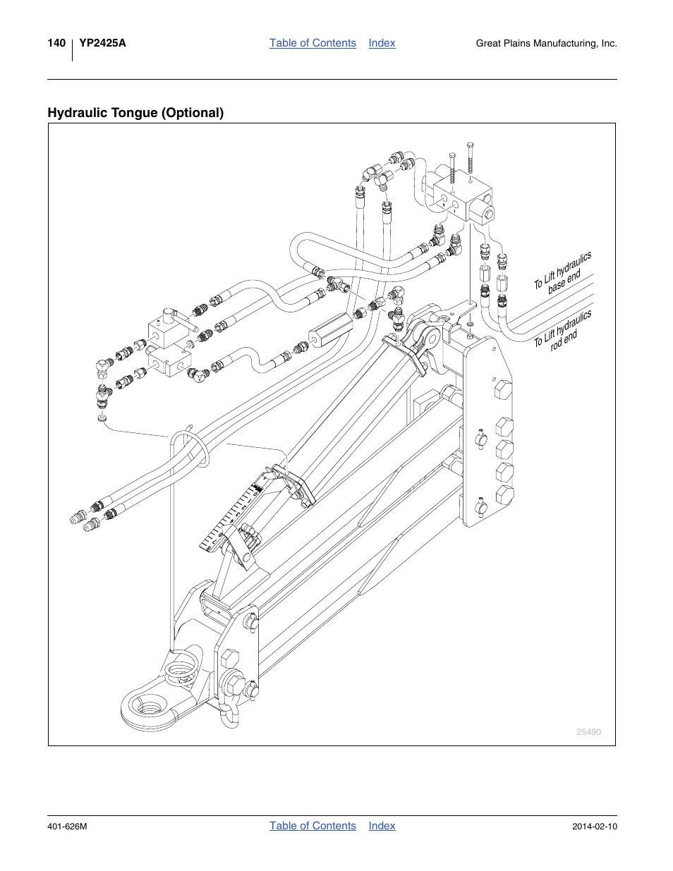 Hydraulic tongue (optional) | Great Plains YP2425A Operator Manual User Manual | Page 144 / 172
