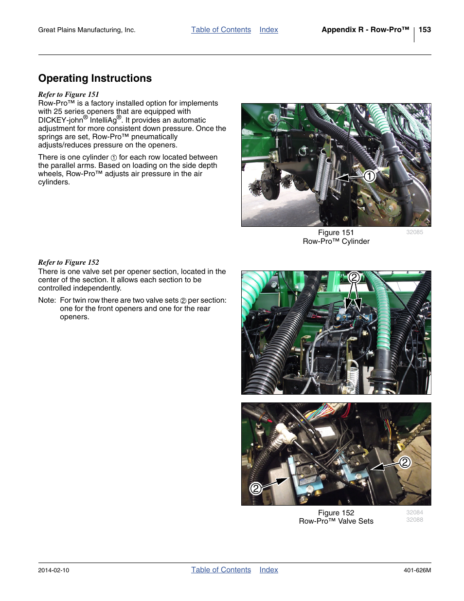 Operating instructions | Great Plains YP2425A Operator Manual User Manual | Page 157 / 172