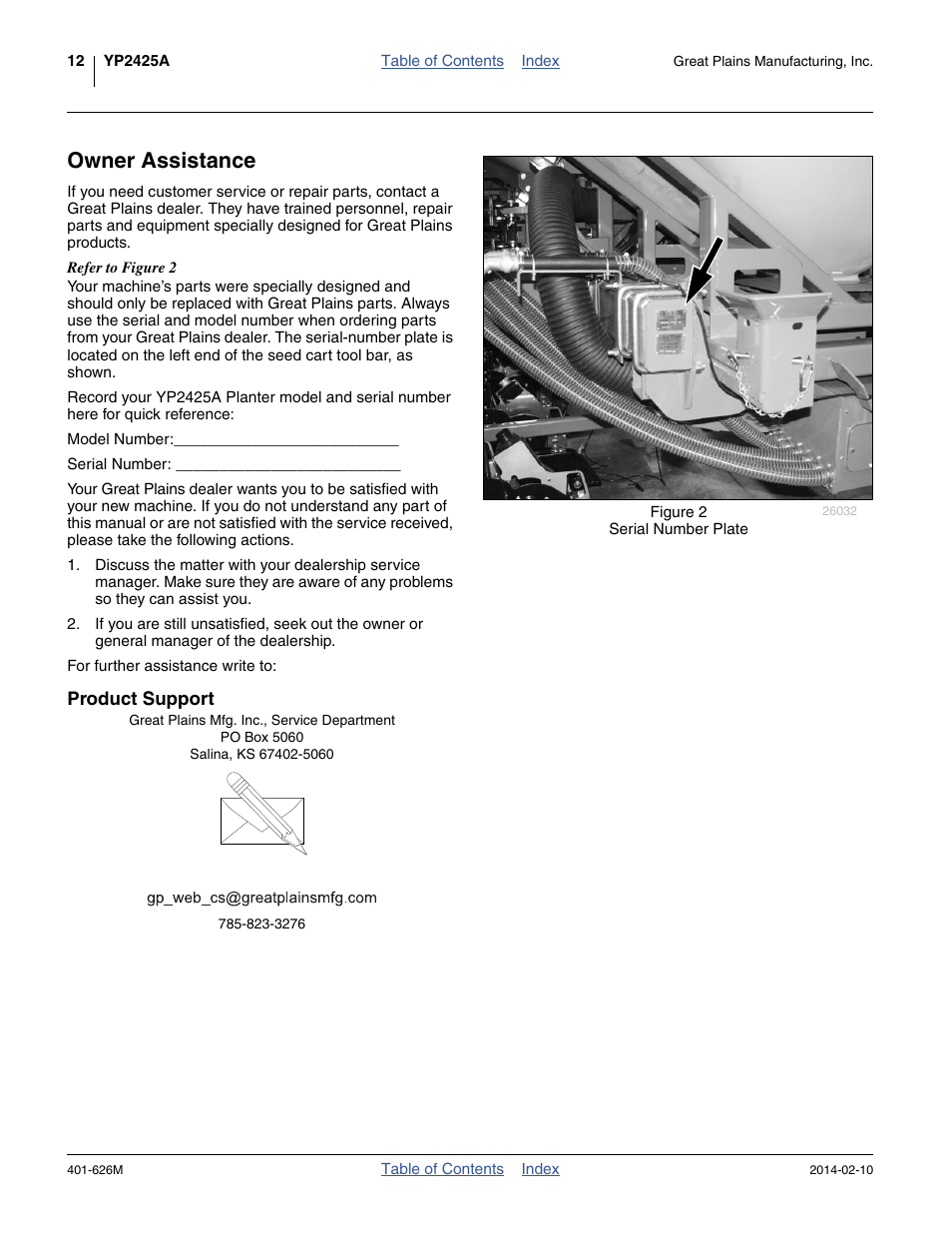 Owner assistance, Product support | Great Plains YP2425A Operator Manual User Manual | Page 16 / 172