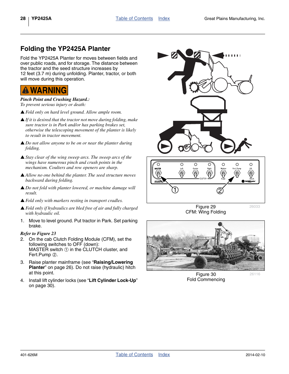 Folding the yp2425a planter | Great Plains YP2425A Operator Manual User Manual | Page 32 / 172
