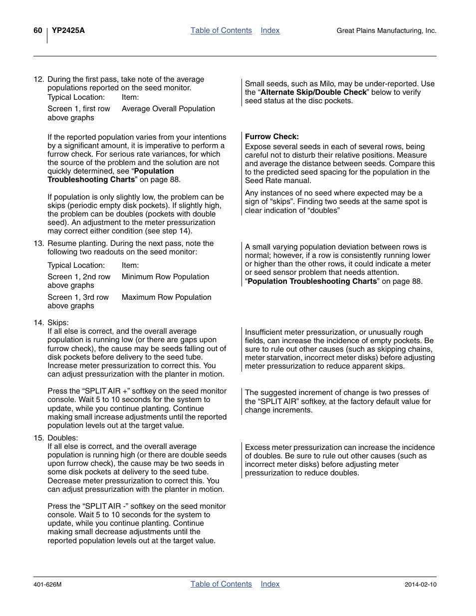Furrow check | Great Plains YP2425A Operator Manual User Manual | Page 64 / 172