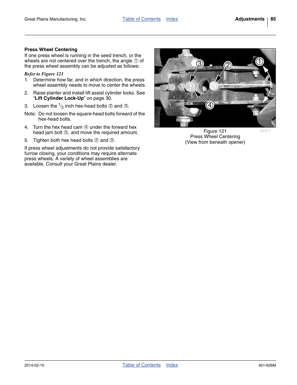Press wheel centering | Great Plains YP2425A Operator Manual User Manual | Page 89 / 172