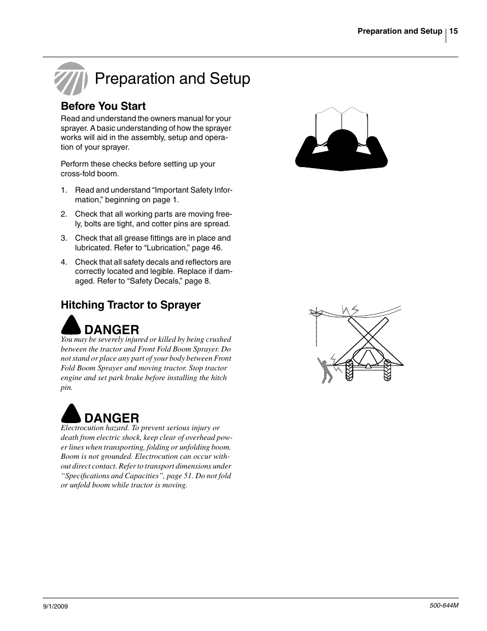 Preparation and setup, Danger | Great Plains TSF660 Operator Manual User Manual | Page 17 / 56