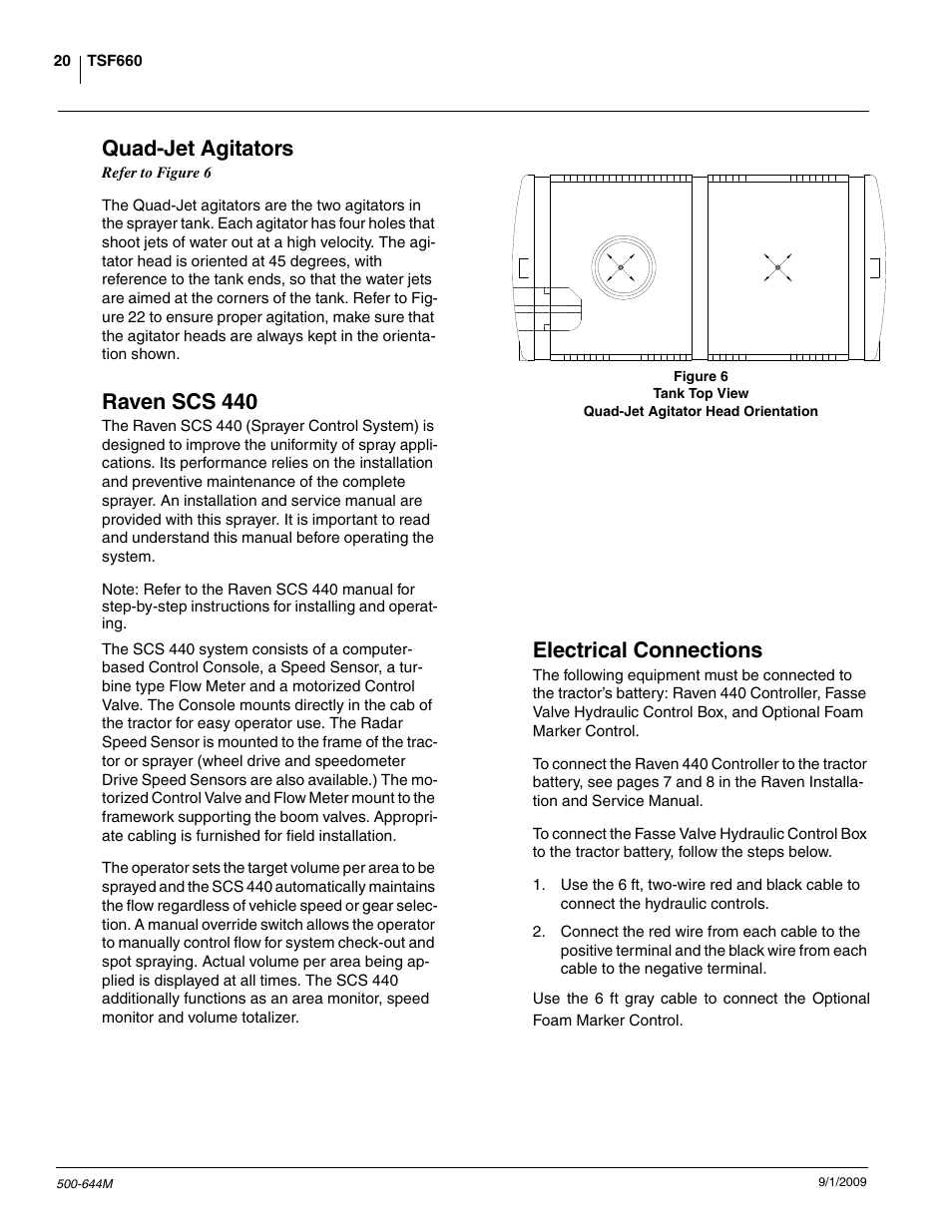 Quad-jet agitators, Raven scs 440, Electrical connections | Great Plains TSF660 Operator Manual User Manual | Page 22 / 56