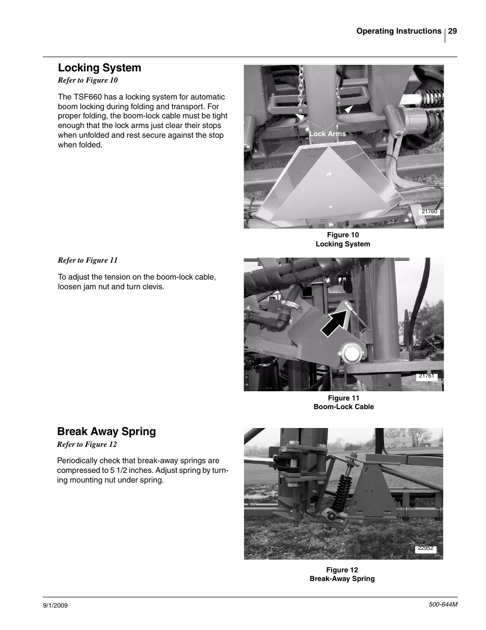 Locking system, Break away spring | Great Plains TSF660 Operator Manual User Manual | Page 31 / 56