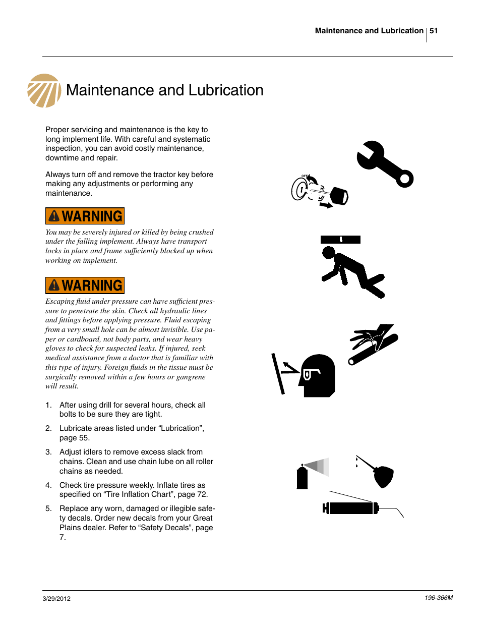 Maintenance and lubrication | Great Plains 3N-3020 Operator Manual User Manual | Page 53 / 76