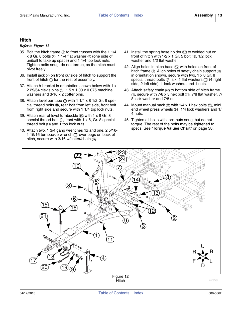 Hitch | Great Plains 4000TM Assembly Manual User Manual | Page 17 / 64